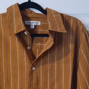 Urban Outfitters 100% Cotton Mustard Striped Shirt